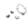 Seiko Aço Titânio Furo Horizontal Coração de Pêssego Espaçadores de Furo Horizontal Não Desbotam Pingente 18K Acessórios de Joias DIY Espaçadores de Pulseira de Cristal