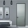 Puerta Invisible Elevada Fabricante de Nanjing Marco Estrecho de Aluminio Madera Personalizada Puerta de Madera Maciza Sin Marco Minimalista Se Puede Personalizar Según los Planos