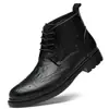 Botas Martin para hombre estilo británico de caña alta piel genuina talla grande zapatos de cuero de caña media ropa de trabajo Botines Chelsea