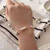Pulsera de Perlas con Diseño de Burbujas Pulsera Destacada de Perlas Grises Pulsera de Tamaño Graduado Temperamento Suave Pulsera Coreana