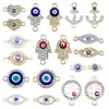 1 Pieza de Ojo Maligno Doble Agujero Diamante Ancla Palmera Corazón Pulsera Collar Colgante, Venta Caliente Transfronteriza