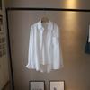 [Bi Zheng] Verão 2025 Novo Estilo Coreano Regata de Algodão Puro Empilhada Camisa Fina de Manga Comprida Proteção Solar para Mulheres 4011