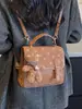 Mochila de Moda de Gama Alta con Bloques de Color para Mujer 2026 Nueva Versátil Casual Mochila de Espalda Multifuncional Pequeña para Viajes Escolares