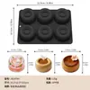 Nova Forma Redonda com 6 Furos Personalizada Transfronteiriça, Resistente a Altas Temperaturas, Fácil de Desenformar, Forma de Silicone de Grau Alimentício para Bolo Mousse para Assar