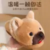 Lindas pantuflas de peluche 2026 otoño e invierno nuevas de suela gruesa absorbentes de impactos de dibujos animados para interior del hogar cálidas antideslizantes de algodón