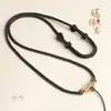 Nueva Cuerda de Colgante Hecha a Mano Estilo Chino con Brújula de Ocho Tesoros Dorada, Colgante de Jade y Esmeralda, Cuerda de Collar con Nudo de Flor de Durazno, Cadena para Suéter