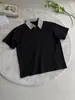 Camisa Polo de Espinha de Peixe de Alta Qualidade, Super Legal Toque Gelado Loka Anti-Amassado Camada de Ar Estilo Old Money Camiseta Curta Larga de Manga Curta