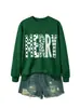 Amazon Wish Navidad nueva moda versátil para mujer sudadera alegre de cuadros lunares florales para exportación