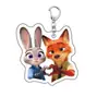 Estilo Ins Llavero de Zootopia Judy Nick Acrílico Dibujos Animados Accesorios Colgante para Pareja