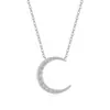 Collar Transfronterizo de Plata S925 Moissanita Luna Plata Pura Moda de Nicho Cadena de Clavícula Simple Joyería de Alta Gama Venta al por Mayor