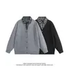 Nueva camisa cárdigan de punto estilo perezoso con retazos de color sólido, estilo coreano de otoño e invierno, falso dos piezas, informal, para hombre