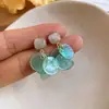Pendientes de Borla con Concha y Piedra Ojo de Gato Aguja de Plata, Estilo Dulce y Fresco, Lujo Ligero, Sensación de Alta Gama, Pendientes Versátiles para Mujer