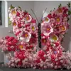 Decoración de ventana de exhibición de flores artificiales de mariposa gigante, soporte de mariposa floral, flor decorativa para accesorios de fotos y exhibición