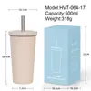2026 Nuevo Modelo Taza con Popote de Acero Inoxidable de 500ml Taza con Popote para Té de Burbujas 316L Vacío Doble Capa Taza de Agua con Popote