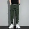Pantalones cruzados nuevos para hombre, estilo coreano, modernos, corte holgado, estilo ins para estudiantes, pantalones cargo chic casual cortos, marca de moda, con puños en los tobillos
