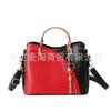 Bolsa de mão de couro macio com textura simples e grande capacidade, bolsa de mão com contraste de cores para comércio exterior transfronteiriço de primavera