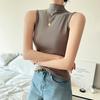 Chaleco Seleccionado Cuidadosamente para Mujer en Primavera y Verano Traje de Cuello Alto Medio con Tirantes Blancos, Top de Aspecto Adelgazante de Alta Gama