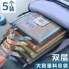 Bolsa de Almacenamiento Clasificada para Archivos de Materia de Doble Capa, Bolsa para Libros de Tutoría, Transparente para Exámenes, Tareas, Libros de Estudio para Estudiantes de Secundaria