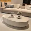 Mesa de centro de madera maciza color nogal, estilo francés minimalista moderno de lujo ligero, para uso en sala de estar, estilo wabi-sabi minimalista de alta gama color crema