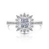 Transmisión en Vivo Venta Caliente Color Flash Tesoro Corte Flor de Hielo Anillo de Girasol Moda para Mujer Sencillo Anillo de Diamante de Alto Carbono Envío Directo