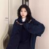 Sudadera con capucha de cuello redondo estilo retro americano de alta costura para mujer, primavera y otoño, talla grande, tops de terciopelo de manga larga para personas menudas