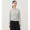 Estilo de Moda y Sencillo, Suéter de Punto Elegante y Holgado de Corte Ajustado para el Trabajo, Nuevo Modelo Primavera Temprana 2026, Tejido de Mezcla de Seda y Lana