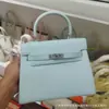 Bolsa Kelly Segunda Geração Padrão Palmeira 2026 Modelo Novo Bolsa Feminina de Alto Padrão Mini Bolsa de Mão Bolsa Transversal Texturizada para Mulheres