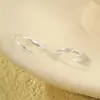 Gancho de Orelha Geométrico Minimalista de Prata Esterlina S925 com Diamante Único para Mulheres Venda por Atacado