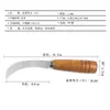 Cuchillo para Piña de Acero Inoxidable, Pelador de Frutas, Cortador de Plátanos, Cuchillo Curvo Pequeño Conveniente con Mango de Madera, Gadget de Cocina, Cuchillo de Pelar, Hoz para Exteriores
