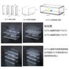 Caja de Almacenamiento de Escritorio Transparente de Tres Compartimentos Montada en la Pared Gabinete con Espejo Cosméticos Lápiz Labial Brocha para Cejas Cuidado de la Piel Estante de Almacenamiento de Cocina