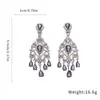 Pendientes de Borla Flor de Zircón Aguja de Plata, Pendientes de Lujo Ligero y de Alta Gama, Estilo Palacio Retro, Pendientes Exquisitos y de Moda