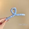 Grampo de Cabelo de Tecido Xadrez Doce Novo de Verão, Piranha de Cabelo Tendência para a Parte de Trás da Cabeça, Pinça de Cabelo Simples Versátil, Presilha Tubarão Estilo Floresta