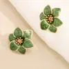 Pendientes de flor de esmalte de colores, tachuelas dulces y de moda versátiles, diseño de nicho, pendientes frescos, venta al por mayor transfronteriza