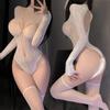 Faimu Malla Jacquard Astringente Desgarrable Manga Larga Traje de Calcetín 7573 Ropa Interior Sexy Puro Hueco