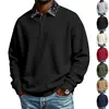 Sudadera tipo polo de otoño con bloques de color color anacardo para hombre, europea y americana, suéter casual de alta calle americano para hombre