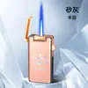 Isqueiro Portátil de Disparo Direto com Aparência Premium, Padrão Aurora Colorido da Moda, Isqueiro à Prova de Vento com Chama Azul, Venda por Atacado de Presentes