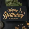Tarjeta de Felicitación Creativa Retro Simple con Bronceado Mensaje de Bendición de Cumpleaños de Alta Gama Tarjeta Pequeña Hecha a Mano de Agradecimiento Regalo de Vacaciones