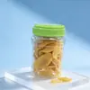 Suministros del Fabricante Botellas Portátiles de Nueces de 800 ml, Frascos de Mango Deshidratado, Botellas Redondas Transparentes para Mascotas