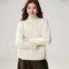 Suéter de Cachemira Estilo Old Money con Solapa Grande Cremallera Tejido de Cable para Mujer Grueso Cálido Simple Moderno Versátil