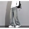Jeans rectos retro americanos con cordón para hombre y mujer, corte holgado, deconstruidos, pierna ancha, cintura elástica, pantalones largos casuales para otoño, modernos