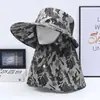 Sombrero de pesca de ala grande con camuflaje para exteriores para hombre, para primavera y verano, para ciclismo, con protección solar para el cuello, chal, para recoger té