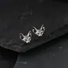 Brincos de Gato Retrô para Homens, Modernos e Personalizados, Brincos de Gato de Prata Tailandesa de Alta Qualidade, Fashionáveis e Versáteis, Brincos Criativos