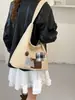 Otoño/Invierno Nuevo Bolso de Pana de un Hombro Bordado Lindo Gran Capacidad Estilo Coreano Simple Moderno Versátil Bolso Cruzado