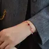Nuevo Pulsera de Cuerda Roja Trenzada Hecha a Mano Estilo Chino con Lapislázuli y Cinabrio, Lujo Ligero, Nicho, Gama Alta, Joyería Simple y Versátil