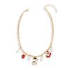 Collar con colgante navideño transfronterizo, regalo de muñeco de nieve navideño, alce, campana, joyería de aleación NK26310