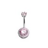 Anillo para ombligo con sentido avanzado Europa y Estados Unidos juego circonita rosa redondo uña para ombligo joyería para perforación fabricantes transfronterizos venta al por mayor personalizado