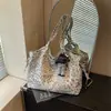 Bolsa de um ombro preguiçosa estilo coreano, personalizada, grande capacidade, para ir ao trabalho, viagens, bolsa de tecido, estampa de leopardo retrô, casual, estilosa, bolsa tote