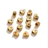 Contas para Joias Banhadas a Ouro 18K, Acessórios de Pingente para Colar, Contas Espaçadoras de Coração com Furo Passante, Charms para Pulseiras e Colares, Acessórios Versáteis