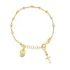 2026 Nuevo Llegada Cadena de Dedos Cruzada con Disco Redondo Pulsera con Colgante Tendencia de Moda Personalidad Nicho Estilo Retro para Mujeres