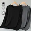 Nueva colección Primavera/Otoño 2026: camiseta base elástica para hombre, camiseta de manga larga con cuello redondo, ropa de moda para primavera/otoño